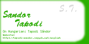 sandor tapodi business card
